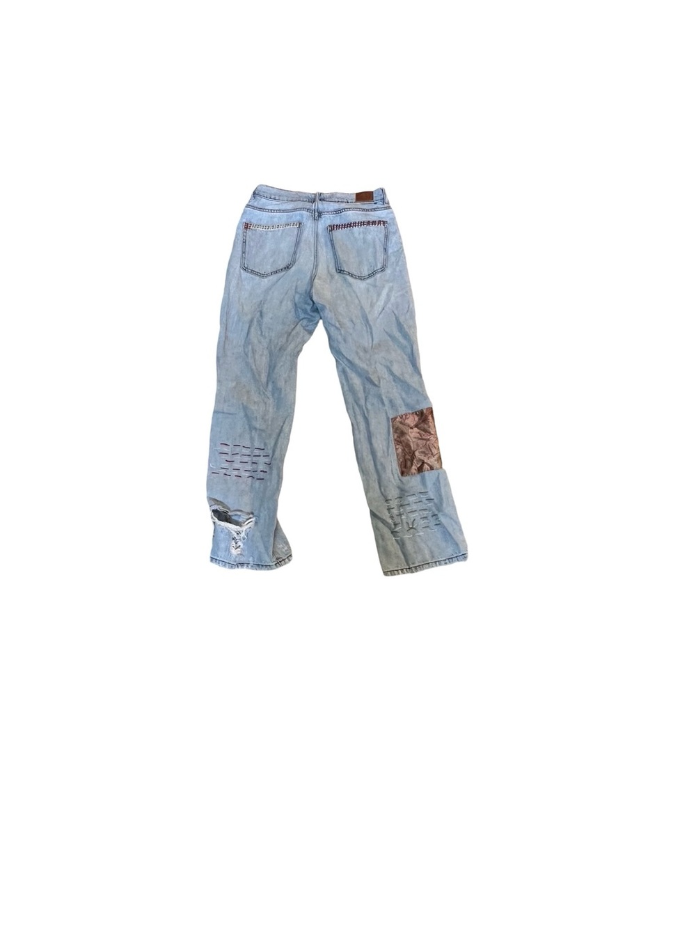 BDG Urban Outfitters Cowboy Patchwork Distressed Straight Leg Jeans Size 28 - Picture 3 of 4